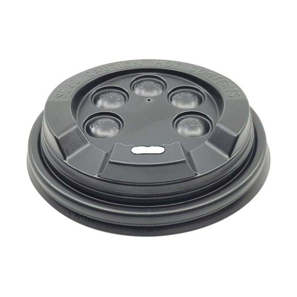 ქაღალდის ჭიქის სახურავი, 8 oz, ნისკარტით, შავი