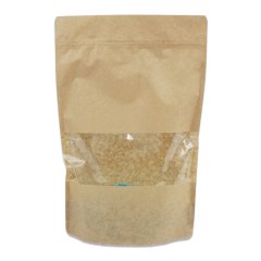 Zippered Doypack Kraft Windowed 20x30x5 Cm