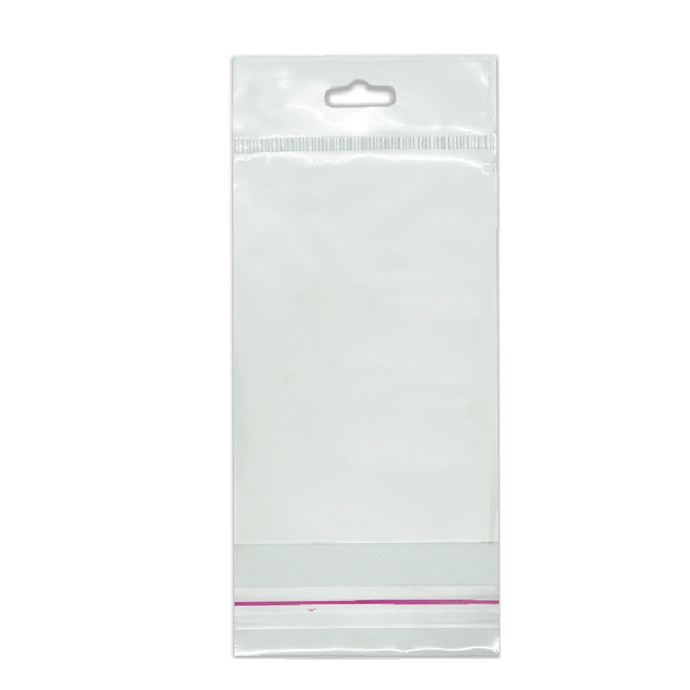 Opp Tape Transparent Bag with Hanger 5x15 Cm (1000 Pcs)