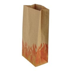 Kraft Pouch 18x33x11 Cm Square Bottom Flame Pattern