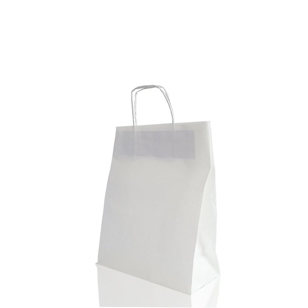 Bag White Kraft 18x24x9 cm Twist Handle White