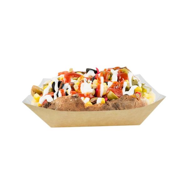 Box Baked Potato Adhesive Kraft 200x125x60 mm 100 pieces