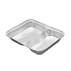 Aluminum 2 Compartment Container 100 Pieces