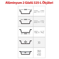 Aluminum 2 Compartment Container 100 Pieces
