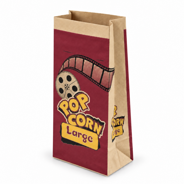 Pouch Popcorn Large 15x28x8 Cm Kraft