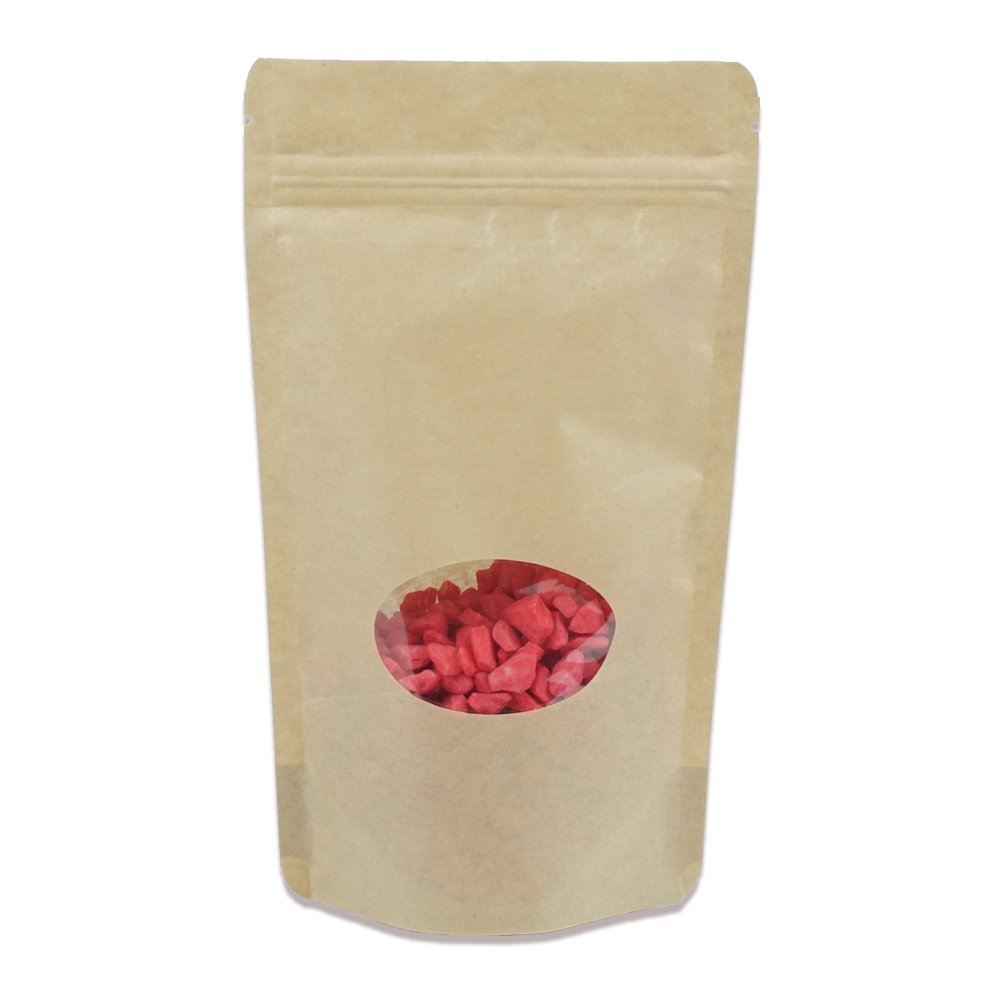 Zippered Doypack Kraft Oval Windowed 13x22.5x3.5 Cm 1100 PIECES