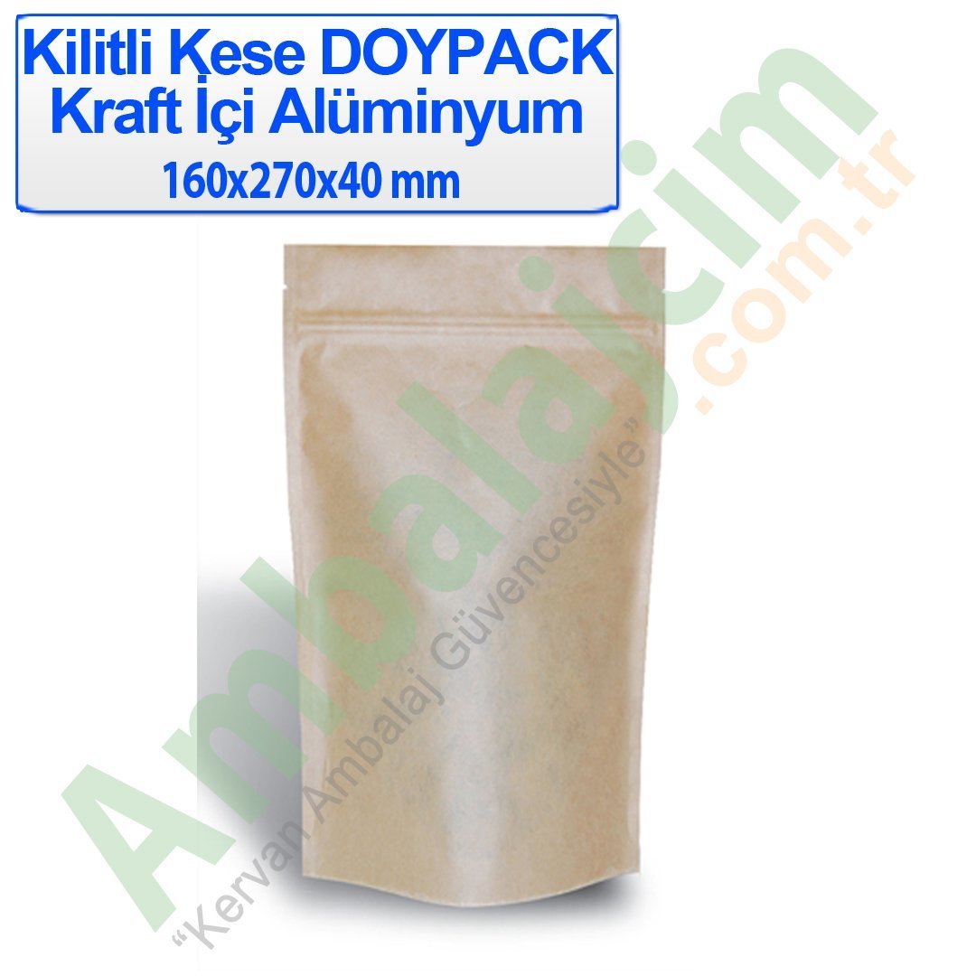 Kilitli Doypack Kraft Alüminyum 16x27x4 Cm 1000 ADETLİ KOLİ