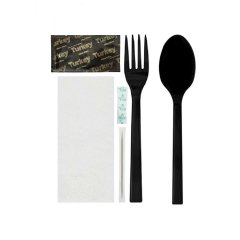 Dinner Set 6 Piece Luxury Black Fork - Spoon