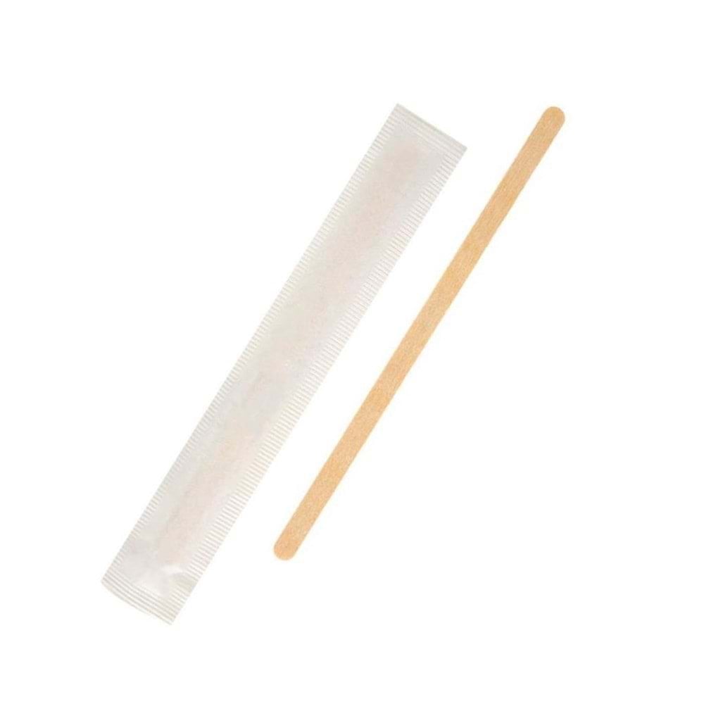 Wooden Stirrer 14 cm Paper-Wrapped