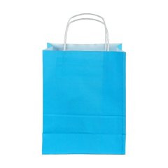 Çanta Beyaz Kraft 18x24x9 cm Burgu Sap Mavi 400 ADETLİ KOLİ