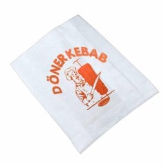 Бумажный пакет для гамбургеров 14x15 см, белый, с сульфитным принтом