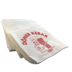 Бумажный пакет для гамбургеров 14x15 см, белый, с сульфитным принтом