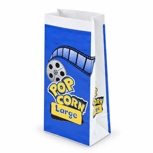 Pouch Popcorn Large 15x28x8 Cm White Kraft