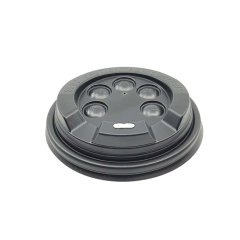 Lid Cardboard Cup 8 Oz Black With Spout
