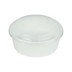 Salata Kabı Karton 1300 gr (38 oz) BEYAZ Kap+Kapak 50 Adetli