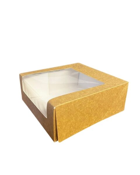 Kutu Turta Pencereli 26,5x26,5x13 Cm Kraft 50 Adetli