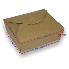 Meal Box Kraft 70 Oz 170x210x70 Mm 50 pcs