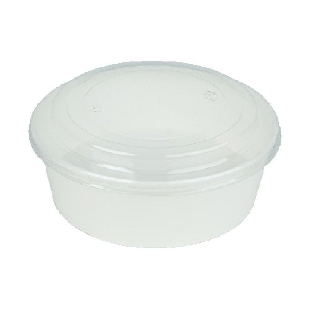 Cardboard Salad Container 750 g + Lid White 50 pcs