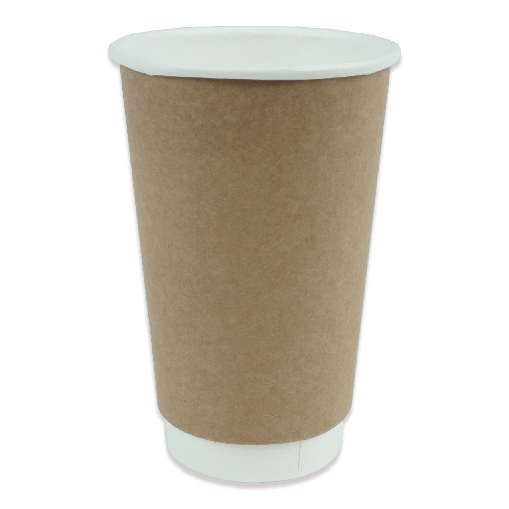 ქაღალდის ჭიქა 16 Oz Double Wall Kraft 100 ცალი