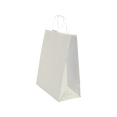 Çanta Beyaz Kraft 32x40x12 Cm Burgu Sap Turuncu 250 Adetli Koli