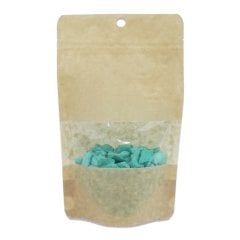 Zippered Doypack Kraft Windowed 11x18.5x3.5 Cm
