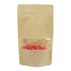 Zippered Doypack Kraft Windowed 13x22.5x3.5 Cm