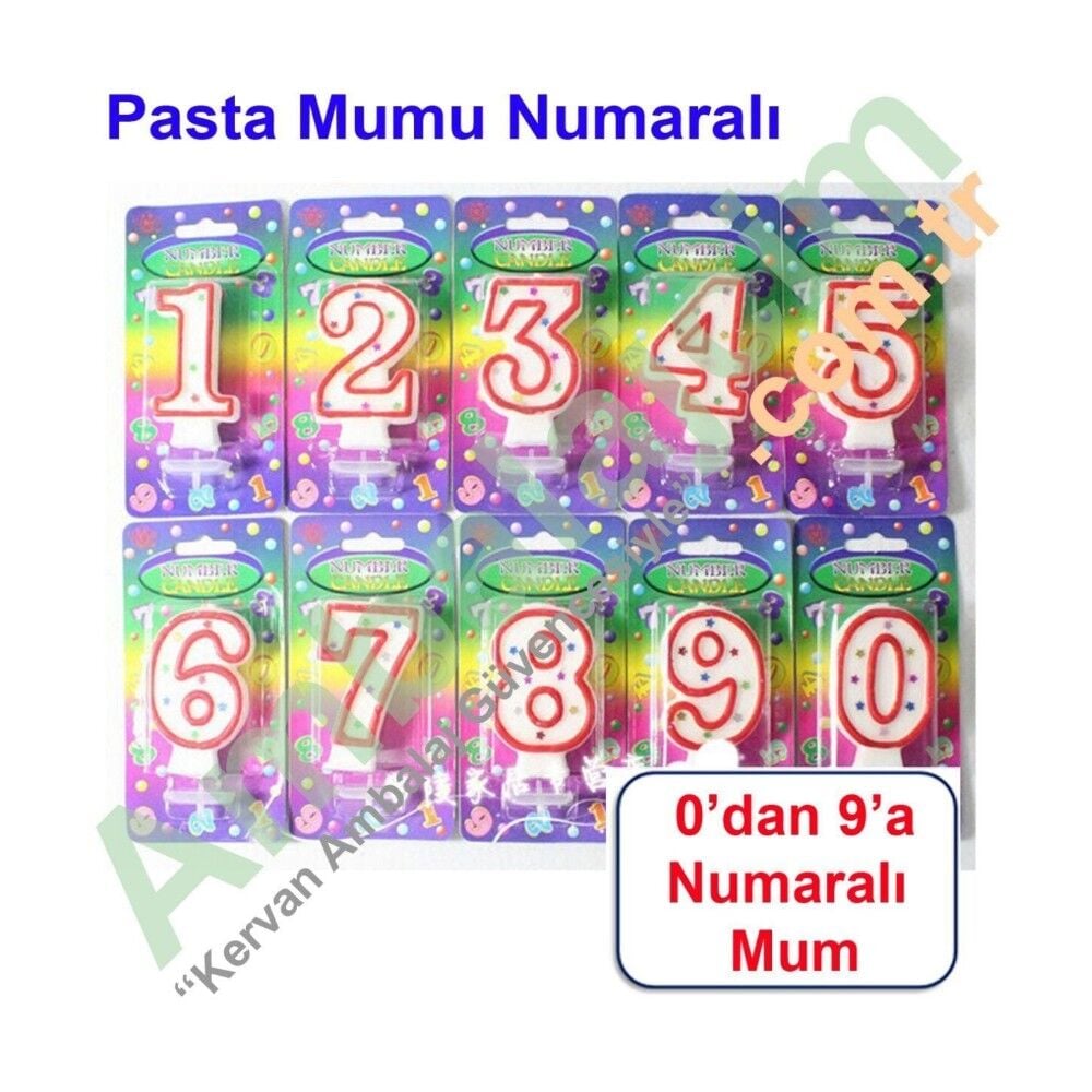 Number Cake Candles 0 to 9 No. 3