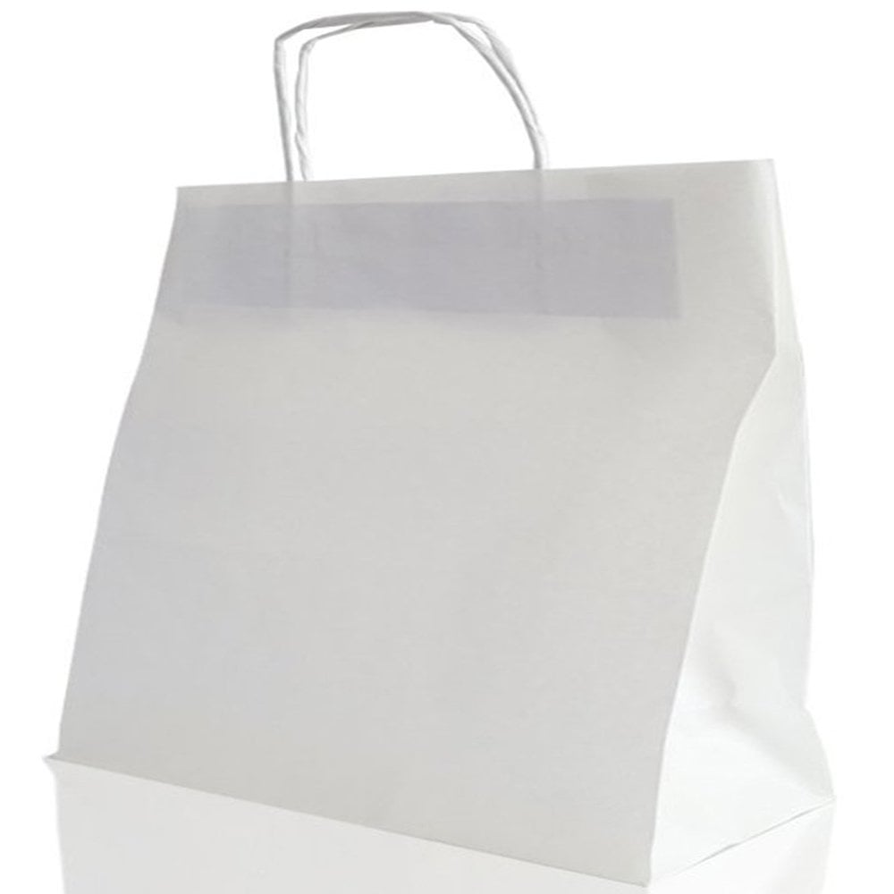 Çanta Beyaz Kraft 38x36x25 Cm Burgu Sap