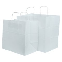 Çanta Beyaz Kraft 38x36x25 Cm Burgu Sap