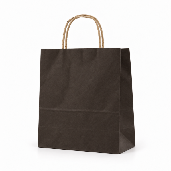 Çanta Beyaz Kraft 25x31x12 Cm Burgu Sap Kahverengi