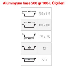 Alüminyum 500 Gr Kapak