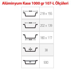 Alüminyum 1000 Gr Geniş Kapak