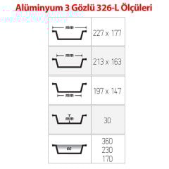 Alüminyum 1500 GR 2 ve 3 Gözlü Kapak
