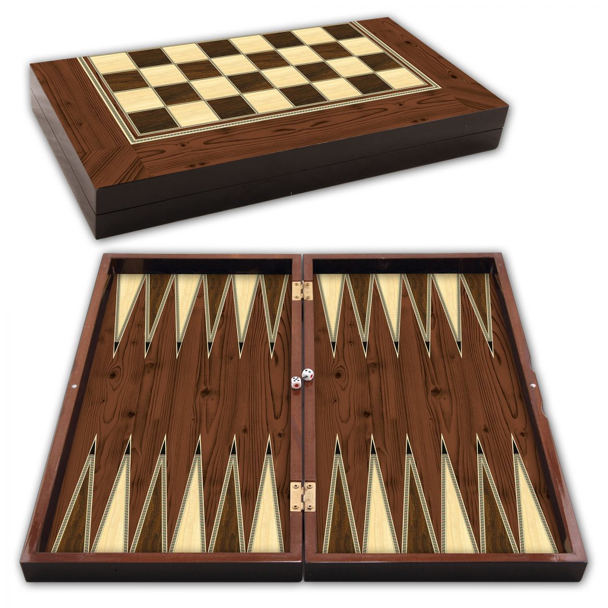 Cafe Backgammon Walnut 1 Piece