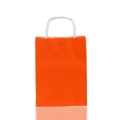 Bag White Kraft 25x31x12 Cm Twist Handle Orange