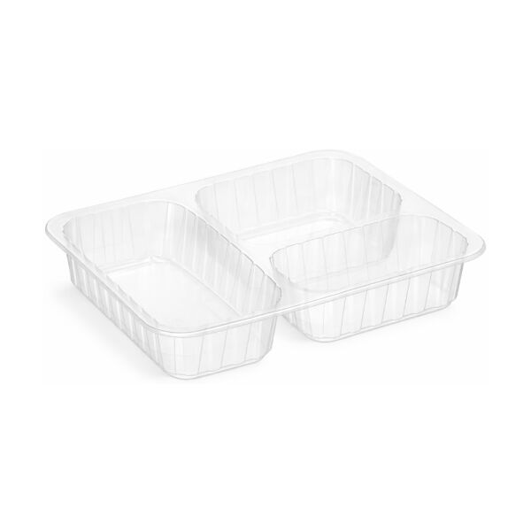 Clear Plastic Bowl 3-Compartment Film-Sealable, 400 pcs