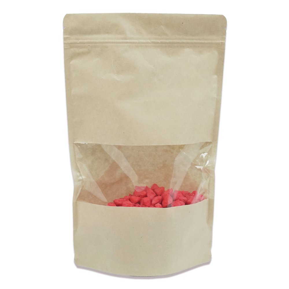 Kilitli Doypack Kraft Pencereli 18x29x4,5 Cm 100 ADETLİ PAKET