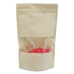 Kilitli Doypack Kraft Pencereli 18x29x4,5 Cm 100 ADETLİ PAKET