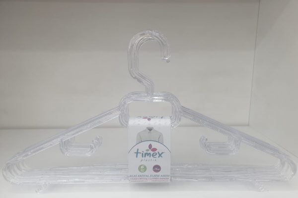 Plastic Clothes Hanger Transparent 6 Pieces