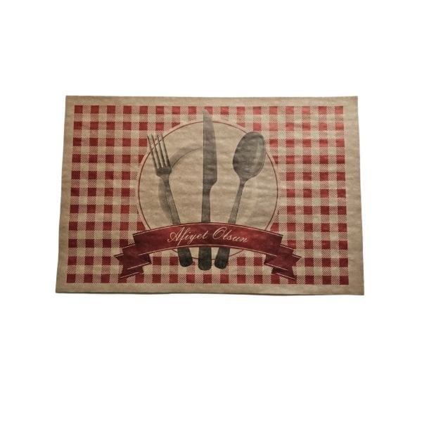 Tray Paper 27x40 cm Fork Spoon Patterned Kraft 500 pack