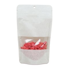 Ziplock Doypack White Kraft Windowed 11x18.5x3.5 Cm