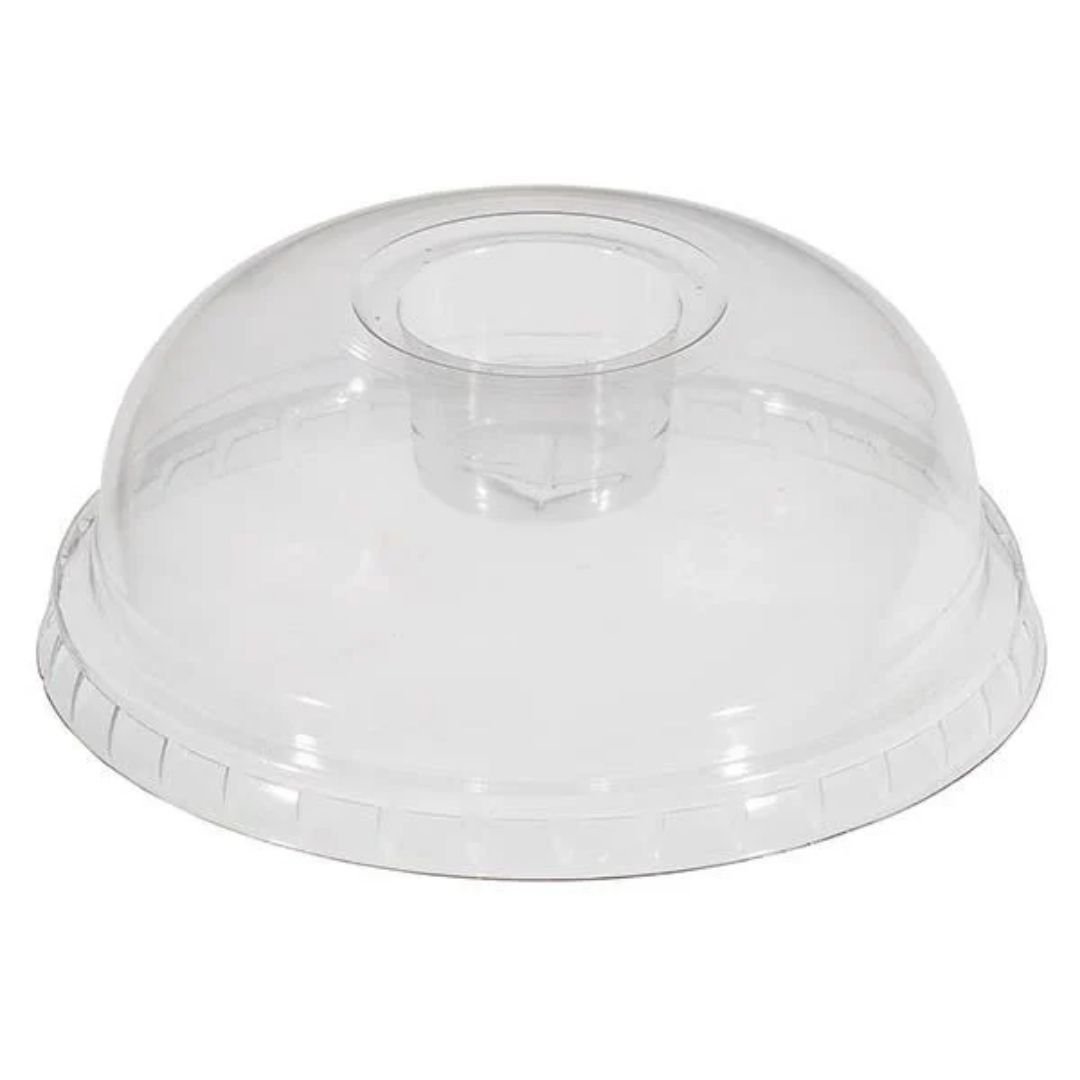 Plastic Cup Lid Domed X Perforated PET, diameter 95mm 100 pcs