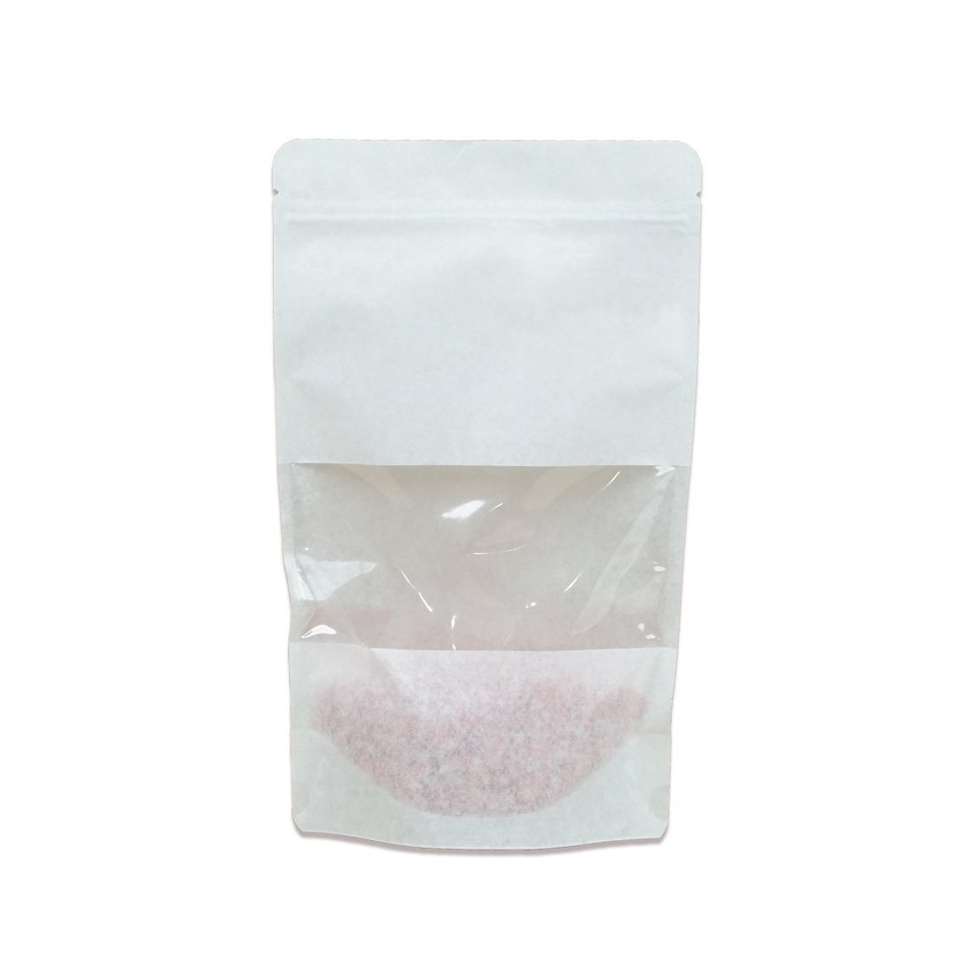 Ziplock Doypack White Kraft Windowed 13x22.5x3.5 cm