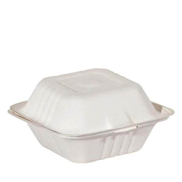 Ekolojik Hamburger Kabı Kapaklı 13x13x11 cm 50 Adet