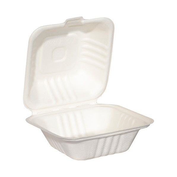 Ekolojik Hamburger Kabı Kapaklı 13x13x11 cm 50 Adet