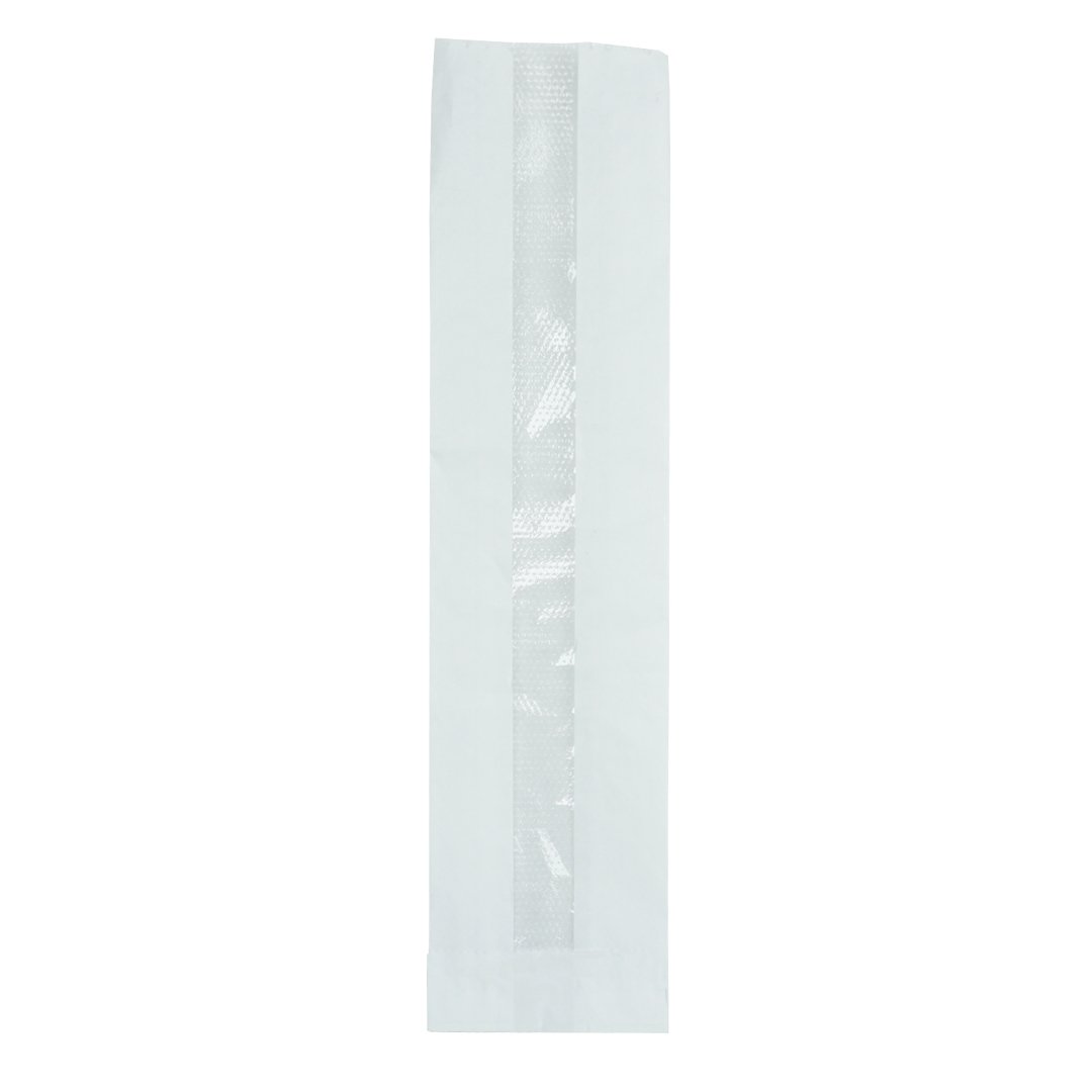Bag White Sulfite Windowed 9.5x37x5.5 Cm Baguette