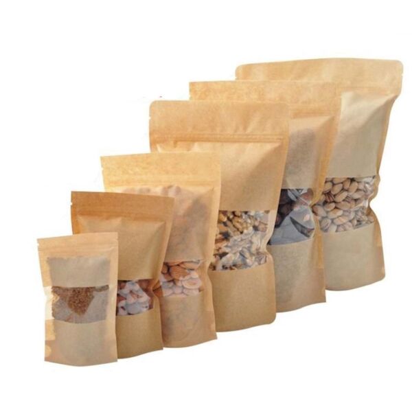 Kilitli Doypack Kraft Pencereli 25x34x6 Cm 500 ADETLİ KOLİ
